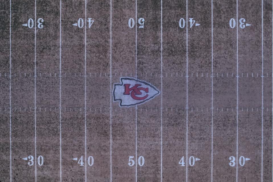 The Kansas City Chiefs logo that adorns the midfield at Arrowhead Stadium at the Truman Sports Complex could be on the move if Kansas lawmakers have their way.