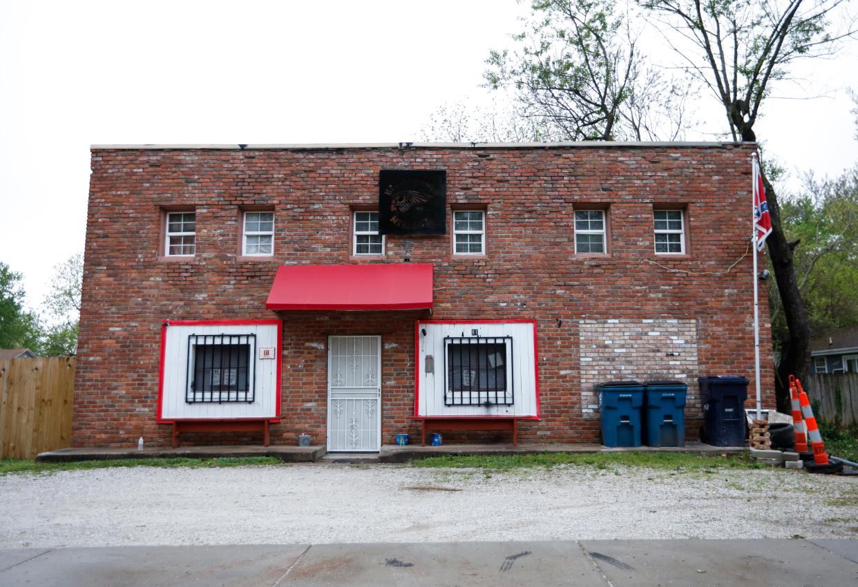 A clubhouse belonging to the Hells Angels Motorcycle Club at 811 South West Avenue was raided by police on Monday. 