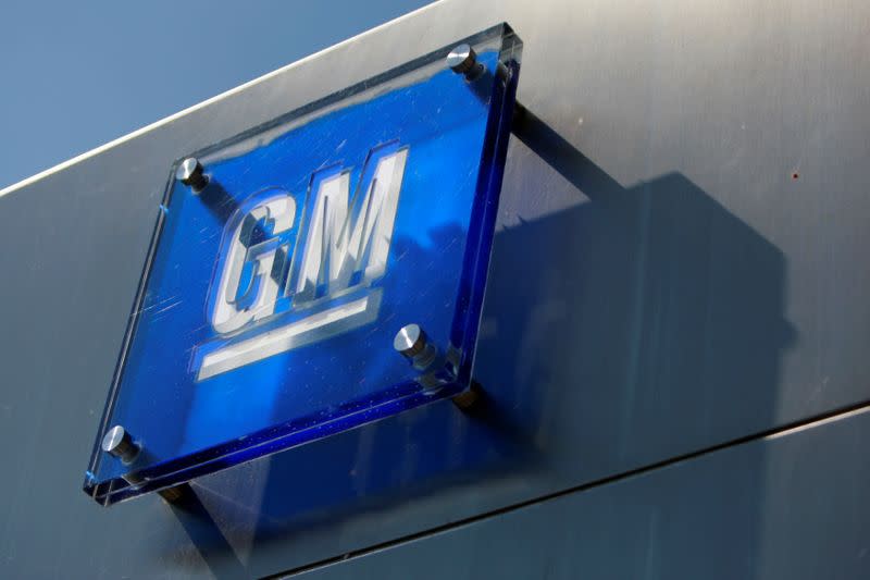 FILE PHOTO: File photo of General Motors logo outside its headquarters at the Renaissance Center in Detroit