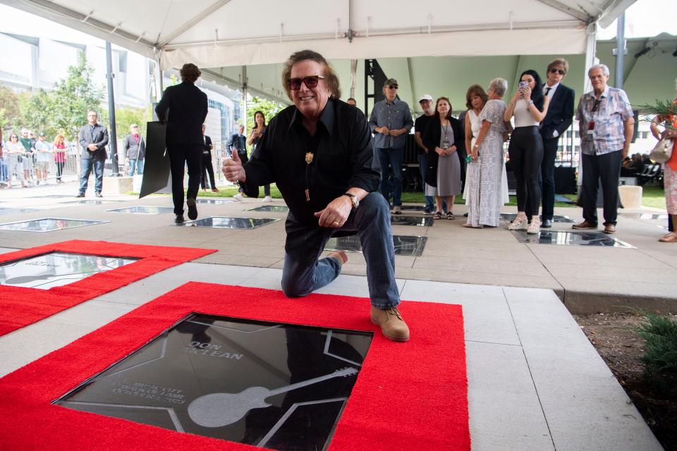 Don McLean of “American Pie” fame poses for a photo after his Walk of Fame star is unveiled during the Music City Walk of Fame Induction Ceremony in Nashville, Tenn., Wednesday, Oct. 4, 2023.