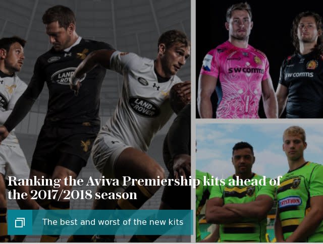 Ranking the Aviva Premiership kits ahead of the 2017/2018 season