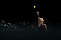 Tennis - WTA Tour Finals - Singapore Indoor Stadium, Kallang, Singapore - October 21, 2018 Czech Republic's Petra Kvitova in action during her group stage match against Ukraine's Elina Svitolina REUTERS/Edgar Su