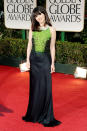 BEVERLY HILLS, CA - JANUARY 15: Actress Zooey Deschanel arrives at the 69th Annual Golden Globe Awards held at the Beverly Hilton Hotel on January 15, 2012 in Beverly Hills, California. (Photo by Jason Merritt/Getty Images)