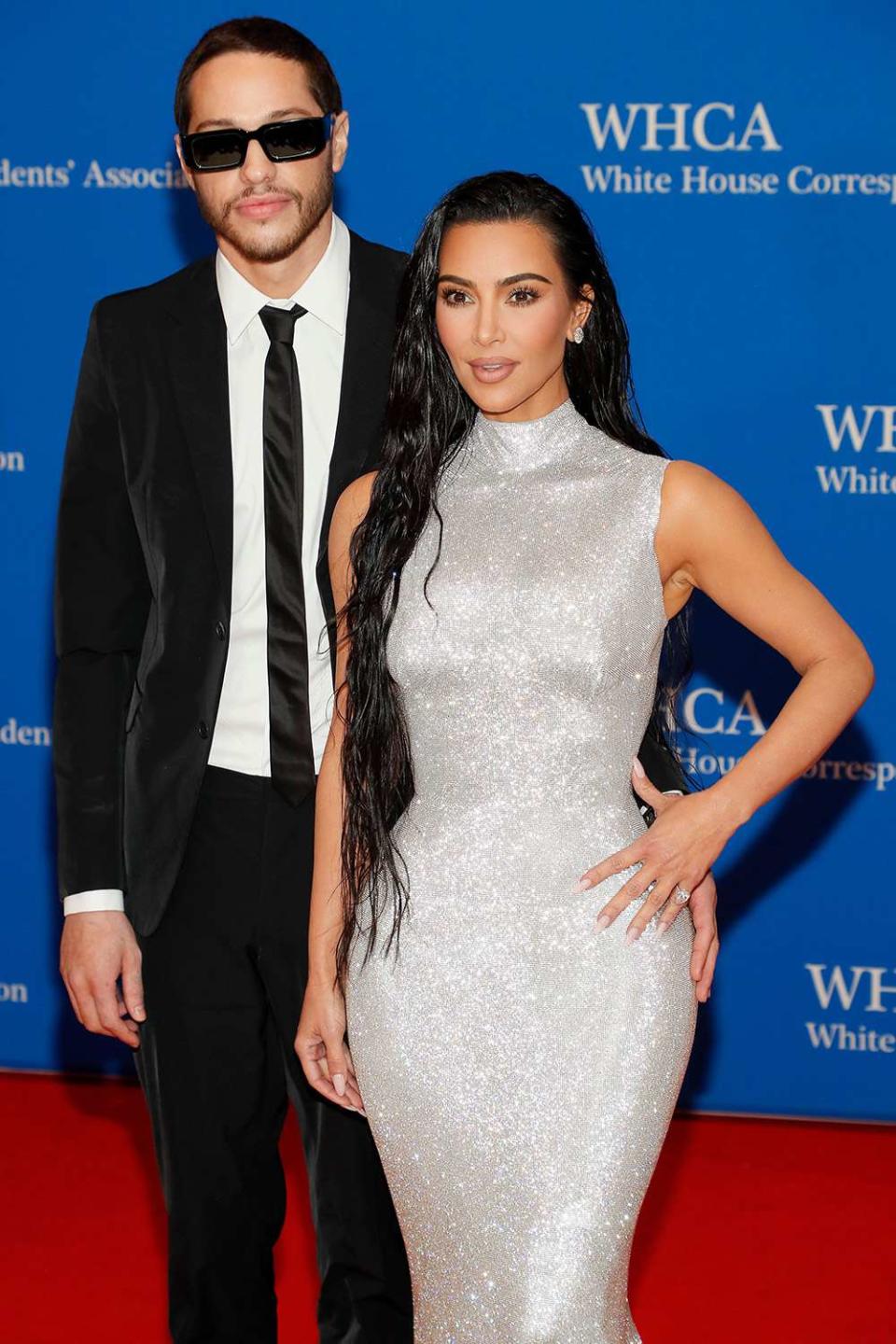 WASHINGTON, DC - APRIL 30: Pete Davidson and Kim Kardashian attendthe 2022 White House Correspondents' Association Dinner at Washington Hilton on April 30, 2022 in Washington, DC. (Photo by Paul Morigi/Getty Images)