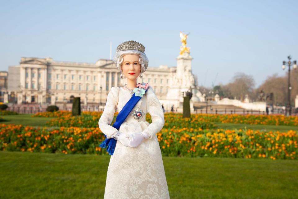 Honorary doll in Queen Elizabeth II's image, released on her 96th birthday. 