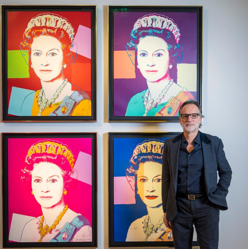 Paul Green, pictured next to Andy Warhol's Queen Elizabeth screen prints