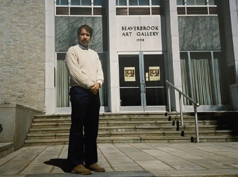 Tom Smart is seen here in 1989 outside of the Beaverbrook Art Gallery where he got a job as a curator.