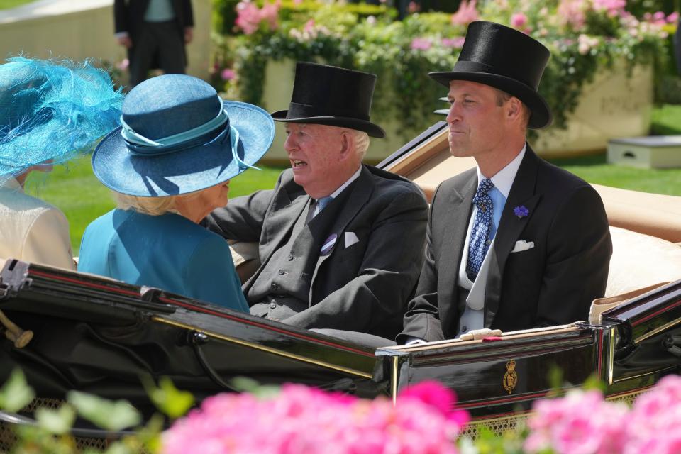 The pair attended Royal Ascot without their respective spouses yesterday. (AP)