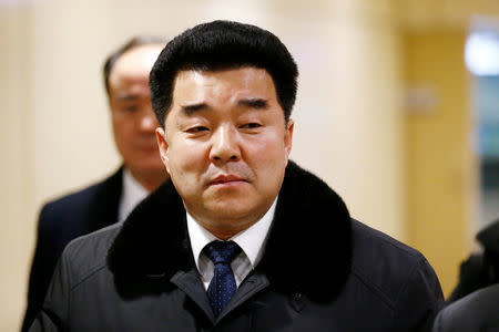 Kim Il Guk, the President of the Olympic Committee of North Korea arrives at the airport in Geneva, Switzerland January 18, 2018. REUTERS/Pierre Albouy