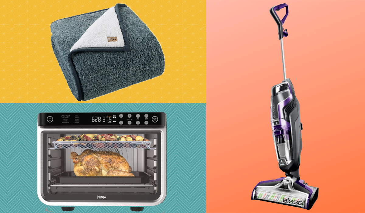 Ugg blanket, Ninja air fryer, Bissell vac mop on sale