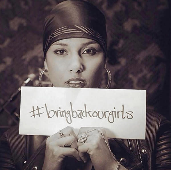 Alicia Keys supports #BringBackOurGirls.