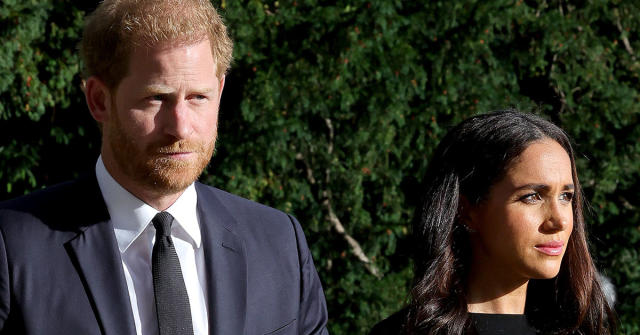 Prince Harry and Meghan Markle during the mourning period for The Queen