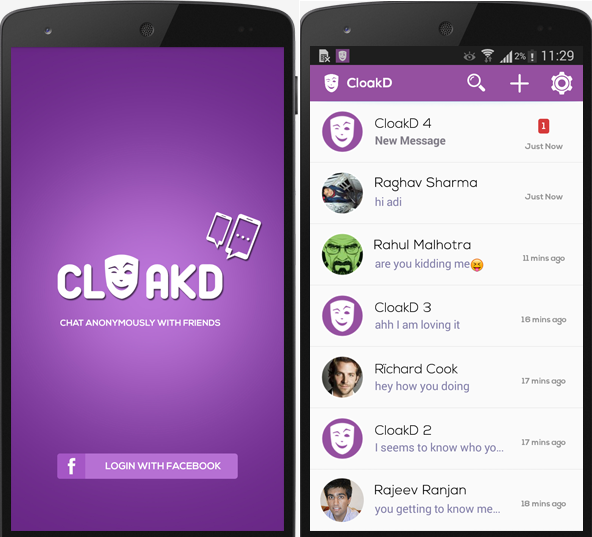 Now Chat Anonymously With Your Facebook Friends Using Cloakd (Review) image Cloakd Android App