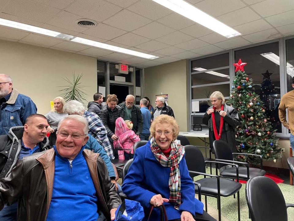 A crowd gathered at Marshall Town Hall to see Aaron Haynie be sworn in as Marshall mayor Dec. 18.