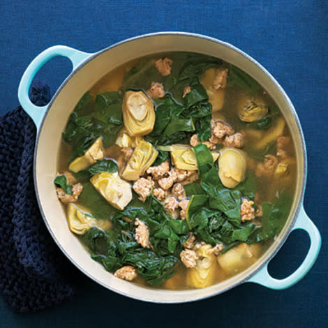 Italian Chicken Sausage and Artichoke Soup