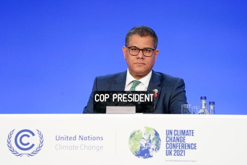 Alok Sharma was President of the Cop26 climate summit (Jane Barlow/PA) (PA Wire)