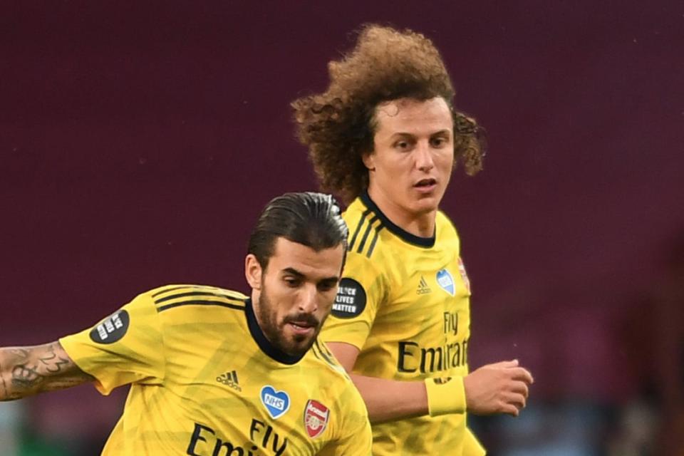 <p>Arsenal duo Dani Ceballos and David Luiz were reported to have had a bust-up in training at London Colney</p> (Arsenal FC via Getty Images)