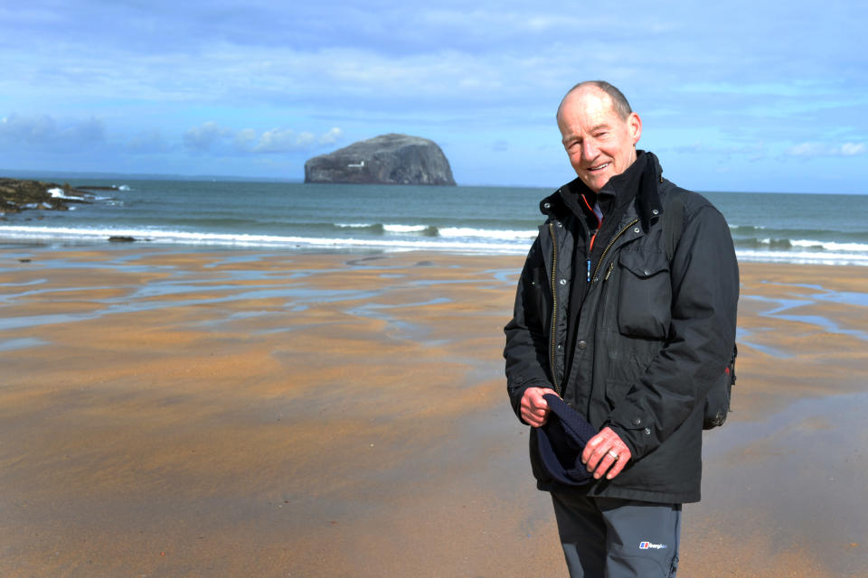 From STV 

WONDERS OF SCOTLAND WITH DAVID HAYMAN
Ep4
Tuesday 5th October 2021 on ITV 

Pictured: David Hayman on the beach near Bass Rock in East Lothian.

The Scottish film actor David Hayman ends his series exploring the scenic beauty, history and culture of Scotland with a journey along the rugged North Sea shores of East Lothian. There he takes a trip to Bass Rock; calls on the ghostbusters of Tantallon Castle and discovers the origins of ScotlandÕs national flag and of Robert Louis StevensonÕs Treasure Island.


(C) STV 

For further information please contact Peter Gray
peter.gray@itv.com 

This photograph is © STV and can only be reproduced for editorial purposes directly in connection with the programme WONDERS OF SCOTLAND WITH DAVID HAYMAN or ITV. Once made available by the ITV Picture Desk, this photograph can be reproduced once only up until the Transmission date and no reproduction fee will be charged. Any subsequent usage may incur a fee. This photograph must not be syndicated to any other publication or website, or permanently archived, without the express written permission of ITV Picture Desk. Full Terms and conditions are available on the website www.itv.com/presscentre/itvpictures


                                                              		
                                                                	
                                                               		 
                                                                	


