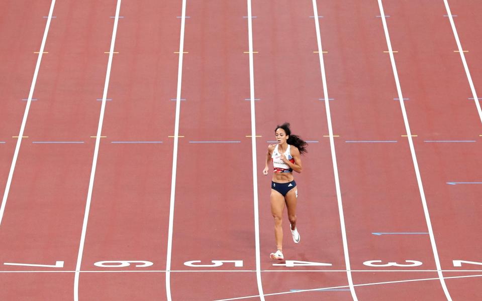 Johnson-Thompson limped across the finish line - GETTY IMAGES