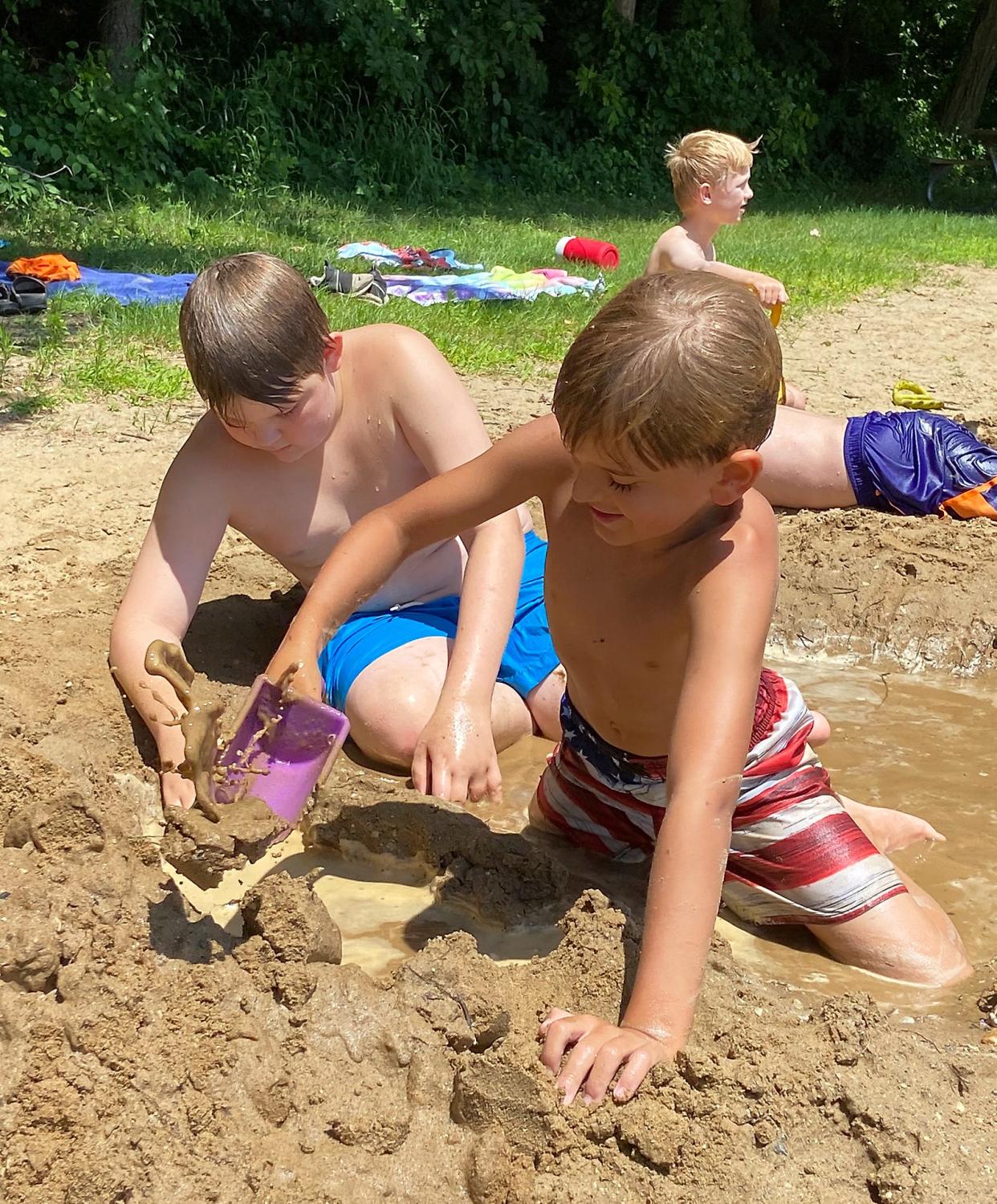 Making sand castles always is fun at Camp Fort Hill's day camp.