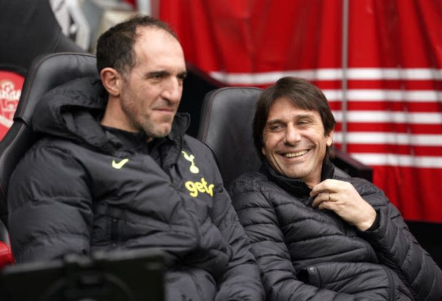 Cristian Stellini, left, has been handed the reins following Antonio Conte's departure 