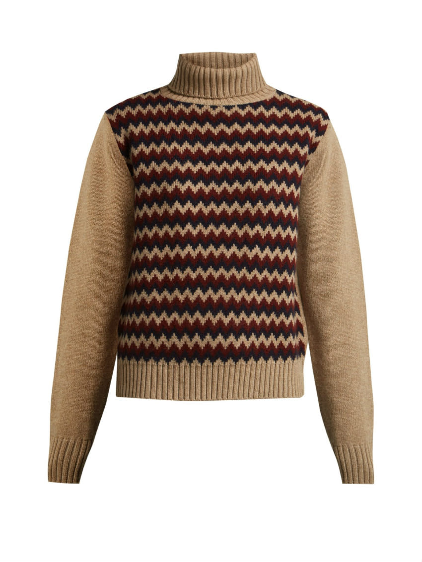 A.P.C. Intarsia Wool Roll-Neck Sweater