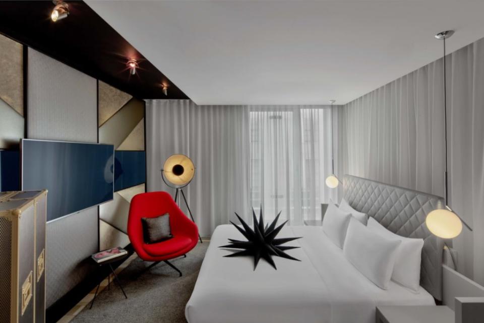An interior view of a guestroom at the revamped W London in Leicester Square. Source: Marriott International. Marriott International