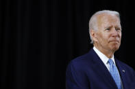 Democratic presidential candidate, former Vice President Joe Biden speaks at Alexis Dupont High School in Wilmington, Del., Tuesday, June 30, 2020. (AP Photo/Patrick Semansky)