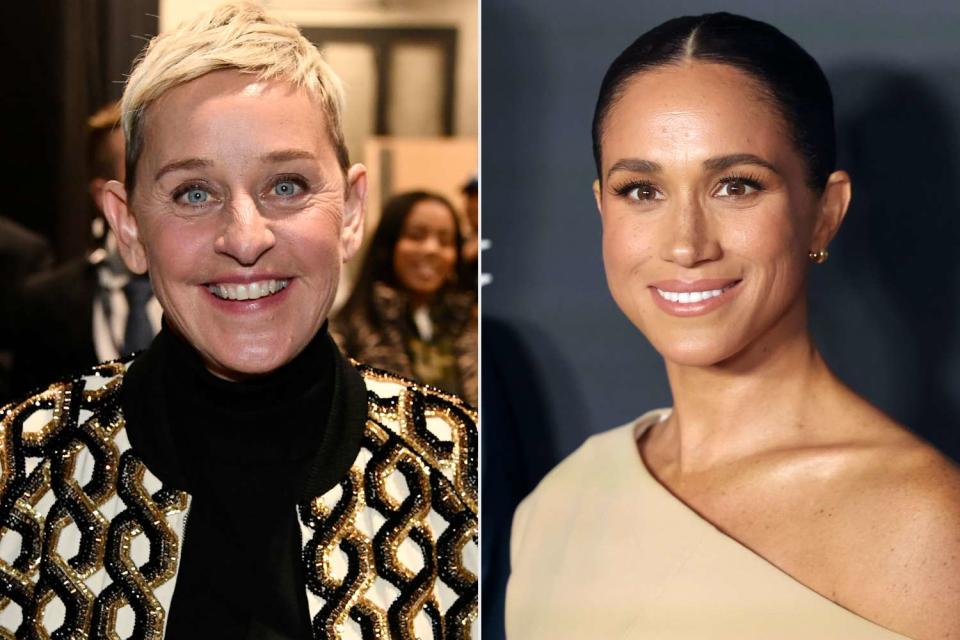 <p>Frazer Harrison/Getty; Robin L Marshall/FilmMagic</p> Ellen DeGeneres and Meghan Markle