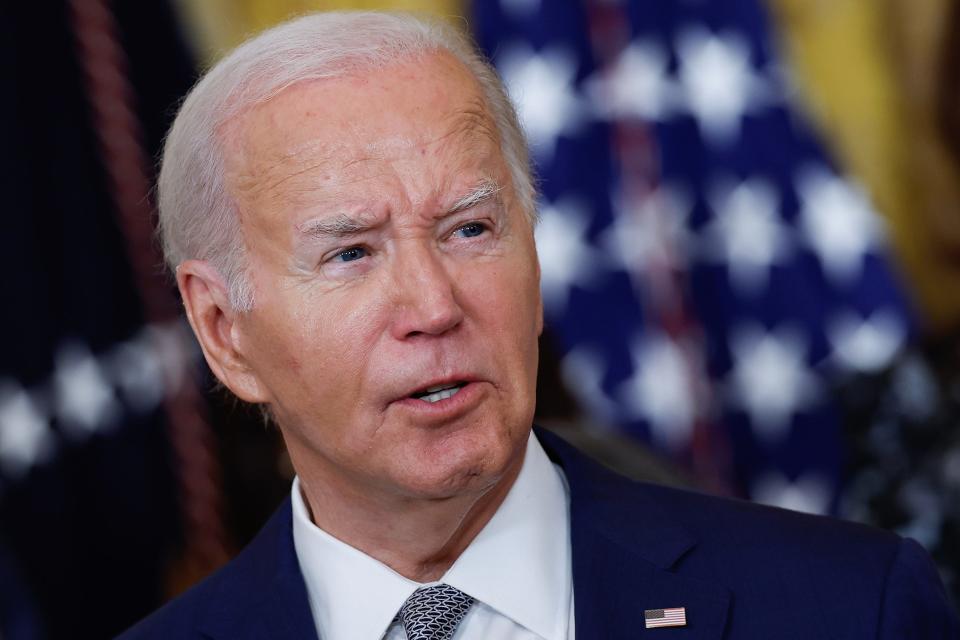 President Joe Biden delivers remarks at an event marking the 12th anniversary of the Deferred Action for Childhood Arrivals (DACA) program in the East Room at the White House on June 18, 2024 in Washington, DC.