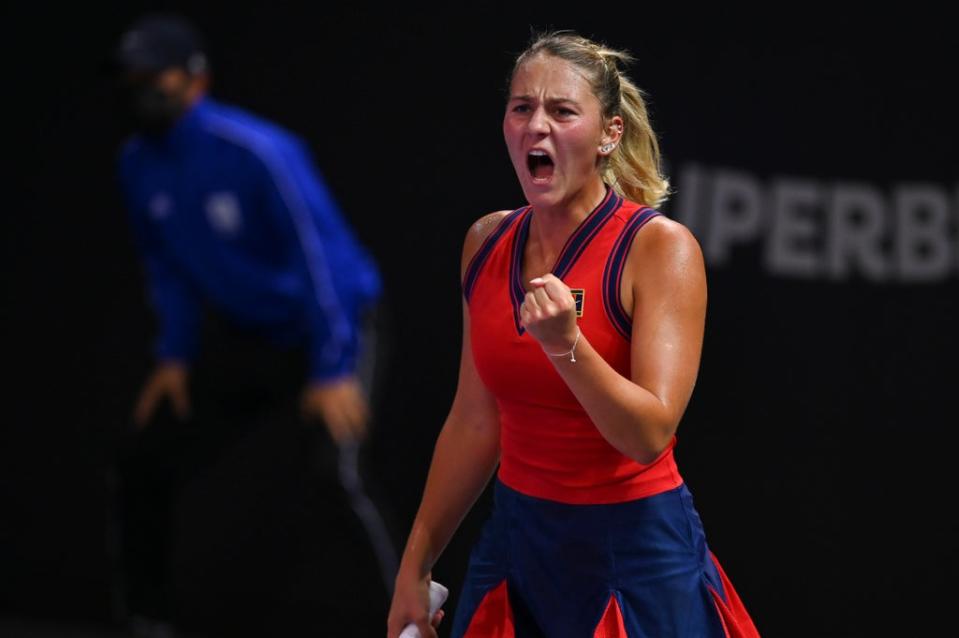 Ukrainian 19-year-old Marta Kostyuk faces former world No 1 Simona Halep next (AP)