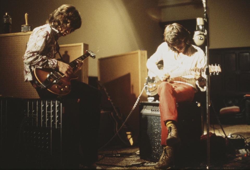 The Stones in the London studio - getty