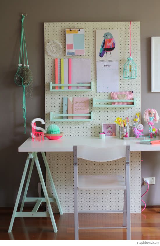 4) Install a Pegboard and Add Shelving