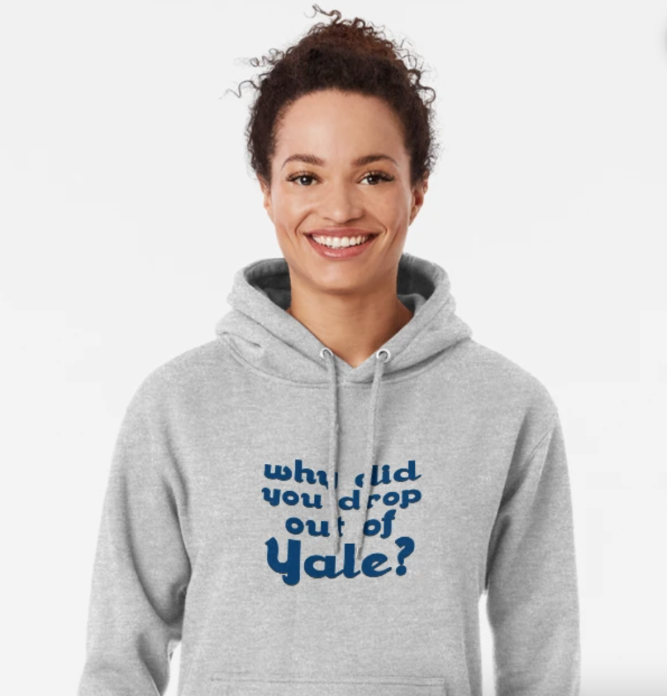 <p><a href="https://go.redirectingat.com?id=74968X1596630&url=https%3A%2F%2Fwww.redbubble.com%2Fi%2Fhoodie%2FWhy-did-you-drop-out-of-Yale-by-artskooled%2F133236136.VR8OC&sref=https%3A%2F%2Fwww.goodhousekeeping.com%2Fholidays%2Fgift-ideas%2Fg60567835%2Fgilmore-girls-gift-ideas%2F" rel="nofollow noopener" target="_blank" data-ylk="slk:Shop Now;elm:context_link;itc:0;sec:content-canvas" class="link ">Shop Now</a></p><p>Why Did Your Drop Out of Yale? Hoodie</p><p>redbubble.com</p><p>$52.23</p>