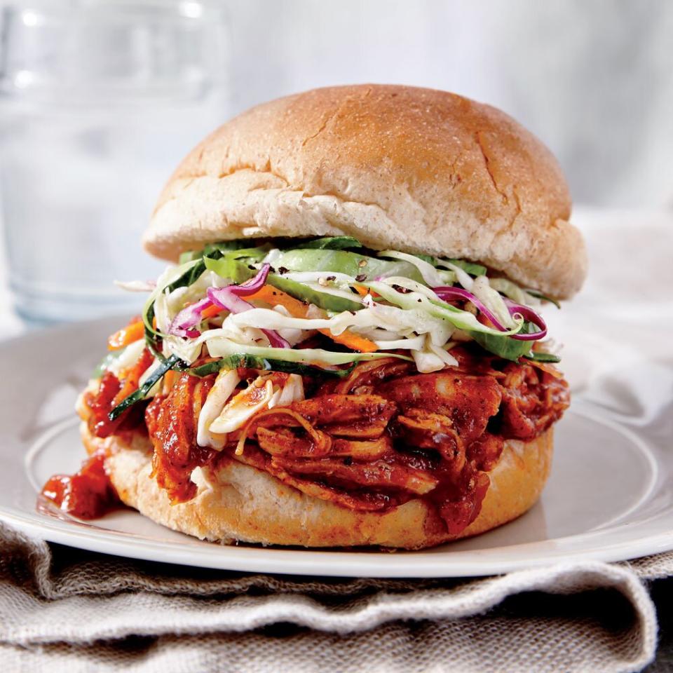 BBQ Chicken Sandwiches with Coleslaw