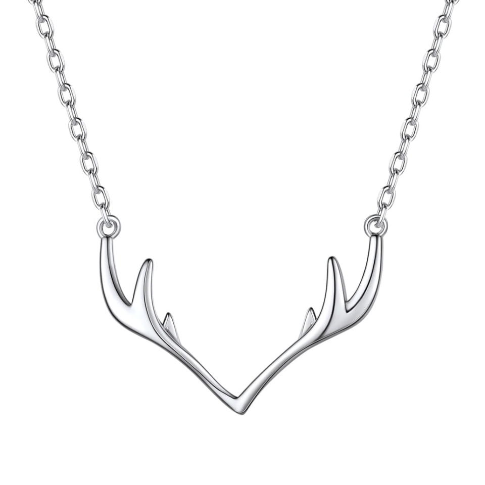 <p><a href="https://go.redirectingat.com?id=74968X1596630&url=https%3A%2F%2Fwww.walmart.com%2Fip%2FSilvora-Antler-Necklace-925-Sterling-Silver-Choker-Necklace-for-Women-Girlfriend-Jewelry-Gift-for-Christmas-Halloween%2F722392589&sref=https%3A%2F%2Fwww.thepioneerwoman.com%2Ffashion-style%2Fg45977918%2Fchristmas-jewelry%2F" rel="nofollow noopener" target="_blank" data-ylk="slk:Shop Now;elm:context_link;itc:0;sec:content-canvas" class="link ">Shop Now</a></p><p>Silver Antler Necklace</p><p>walmart.com</p><p>$14.99</p><span class="copyright">walmart</span>