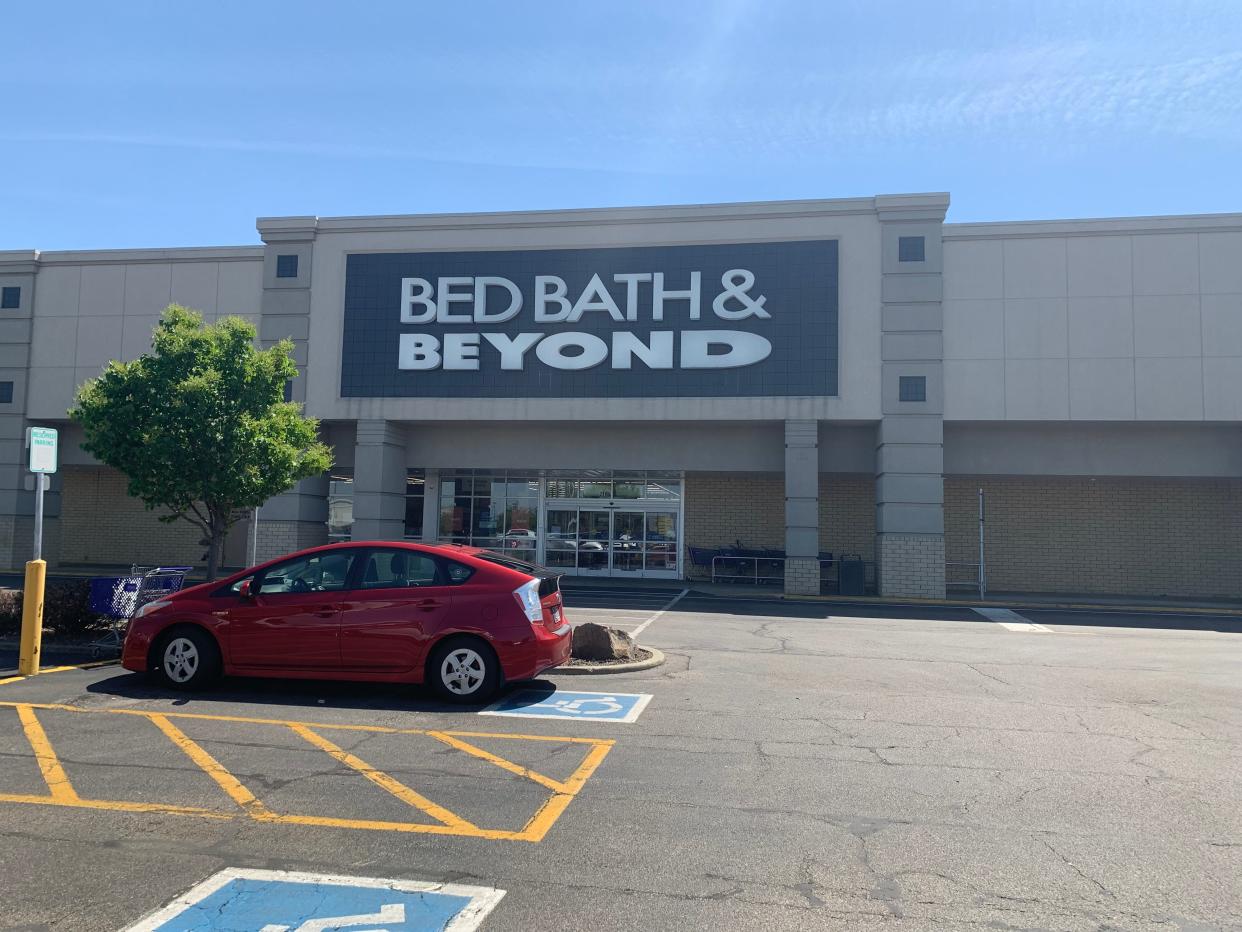 The front entrance of the Bed Bath & Beyond, located on N Green River Road, which is set to close with the remaining 360 Bed Bath & Beyond around the U.S.