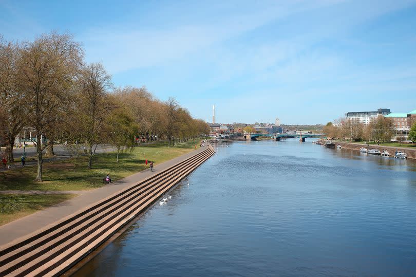 A general view of the River Trent leading towards Trent Bridge on a warm and sunny day
