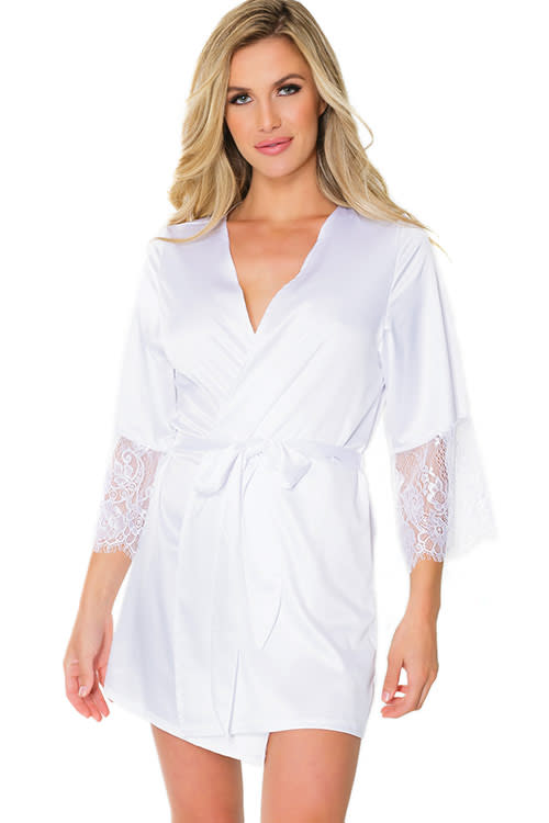 Coquette Adore You White Satin Robe Was $69.99, now $42.99 