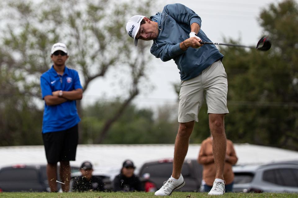 Gregory-Portland's Hayden Hardwick competes in the District 29-5A golf tournament at River Hills Country Club on March 28 2023, in Corpus Christi, Texas.