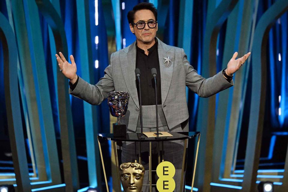 <p>Kate Green/BAFTA/Getty</p> Robert Downey Jr. at the BAFTAs