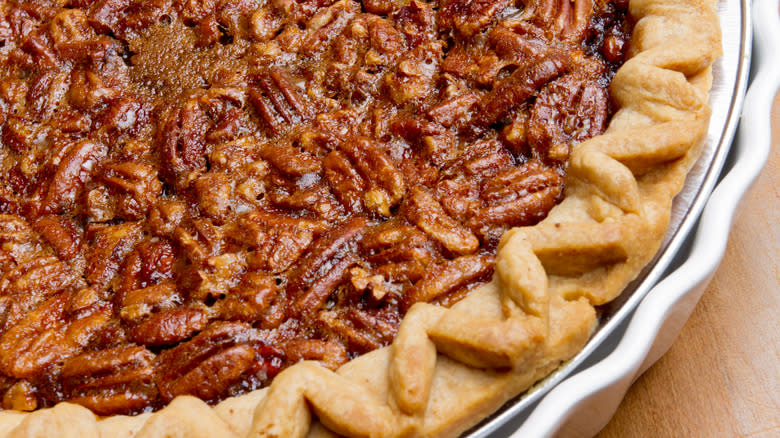 Cooked pecan pie