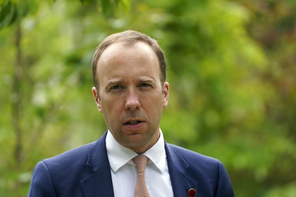 Former Health Secretary Matt Hancock (PA Archive)