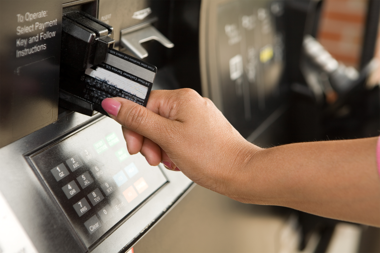 Using credit card at gas pump