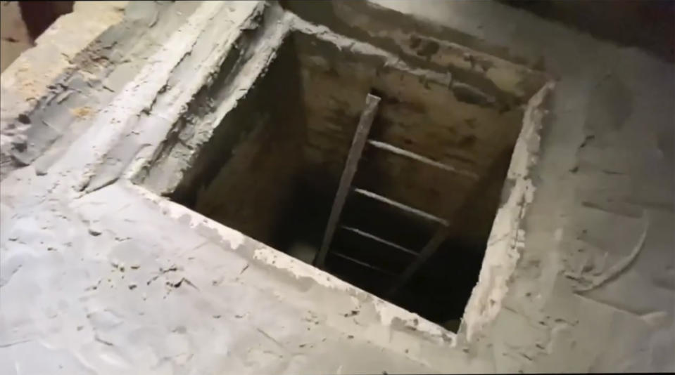 Stairs leading to the room where the boy was kept in the cellar of a house in Russia.