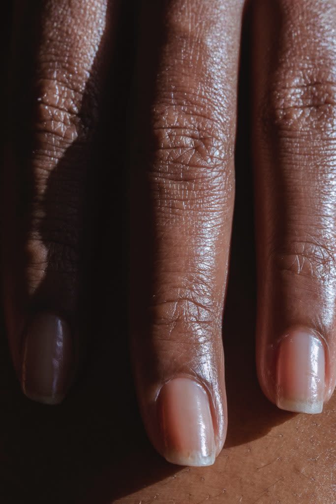 A hand with clean and manicured nails