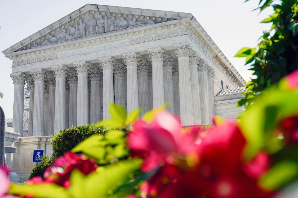 FILE - The U.S. Supreme Court is seen, July 13, 2023, in Washington. (AP Photo/Mariam Zuhaib, File) ORG XMIT: WX102