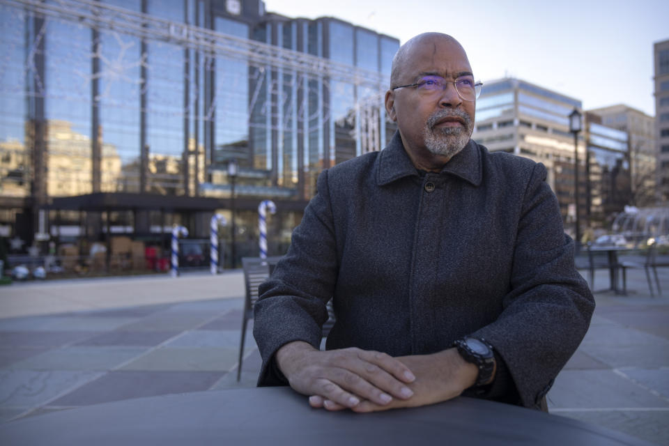 Associated Press reporter Gary Fields poses for a portrait at a public park, Wednesday, Dec. 20, 2023, in Washington. (AP Photo/Mark Schiefelbein)