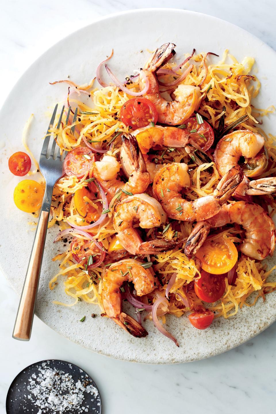 Pan-Seared Shrimp with Rosemary Spaghetti Squash