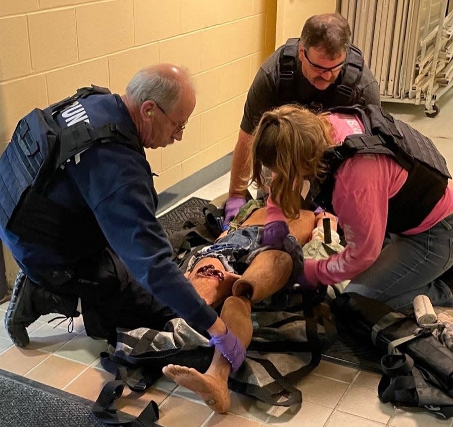 First-responders train for active-shooter preparedness during a course held at West Kennebunk Fire Station on Dec. 2 and 3, 2022.